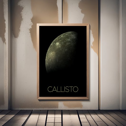 Ruimtevaart, Kosmos, Zonnestelsel, Maan Callisto Poster