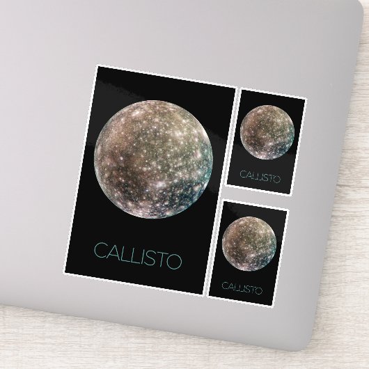 Ruimtevaart, Kosmos, Zonnestelsel, Maan Callisto Sticker (Detail)