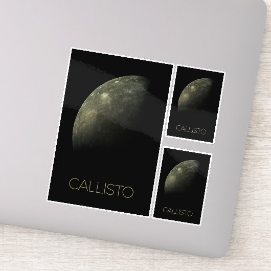 Ruimtevaart, Kosmos, Zonnestelsel, Maan Callisto Sticker (Detail)