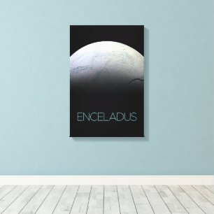 Ruimtevaart, Kosmos, Zonnestelsel, Maan Enceladus Canvas Afdruk