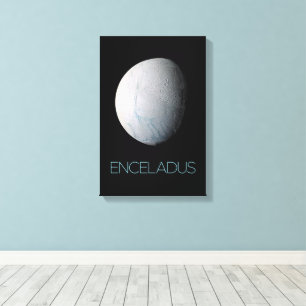 Ruimtevaart, Kosmos, Zonnestelsel, Maan Enceladus Canvas Afdruk