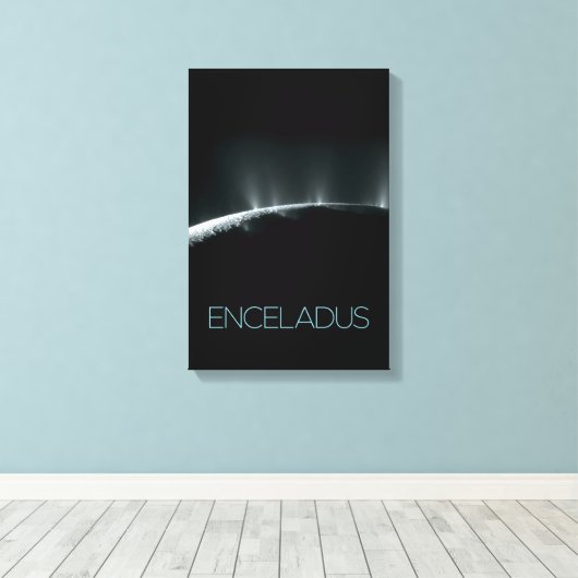 Ruimtevaart, Kosmos, Zonnestelsel, Maan Enceladus Canvas Afdruk (Insitu (Houten vloer))