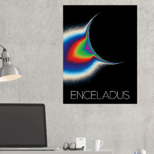 Ruimtevaart, Kosmos, Zonnestelsel, Maan Enceladus Folie Afdrukken