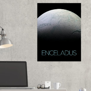 Ruimtevaart, Kosmos, Zonnestelsel, Maan Enceladus Folie Afdrukken