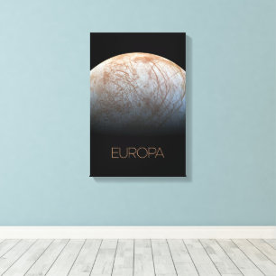 Ruimtevaart, Kosmos, Zonnestelsel, Maan Europa Canvas Afdruk