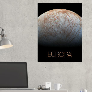 Ruimtevaart, Kosmos, Zonnestelsel, Maan Europa Folie Afdrukken
