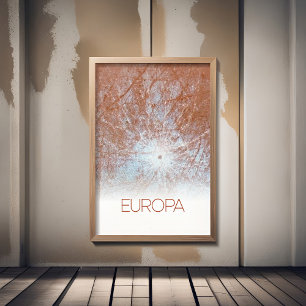 Ruimtevaart, Kosmos, Zonnestelsel, Maan Europa Foto Afdruk