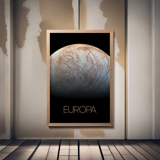 Ruimtevaart, Kosmos, Zonnestelsel, Maan Europa Poster