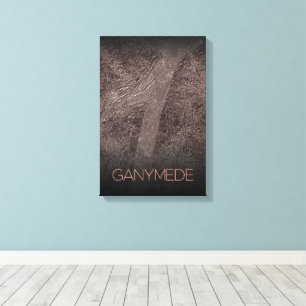 Ruimtevaart, Kosmos, Zonnestelsel, Maan Ganymedes Canvas Afdruk