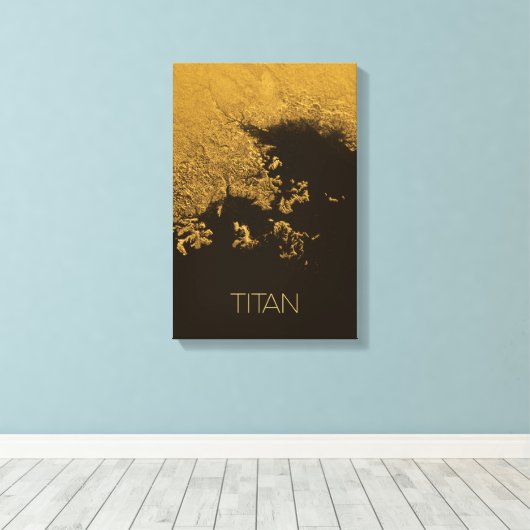 Ruimtevaart, Kosmos, Zonnestelsel, Maan Titan Canvas Afdruk (Insitu (Houten vloer))