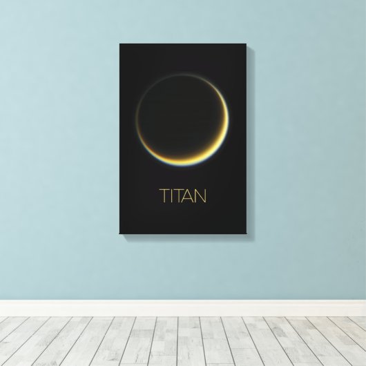 Ruimtevaart, Kosmos, Zonnestelsel, Maan Titan Canvas Afdruk (Insitu (Houten vloer))