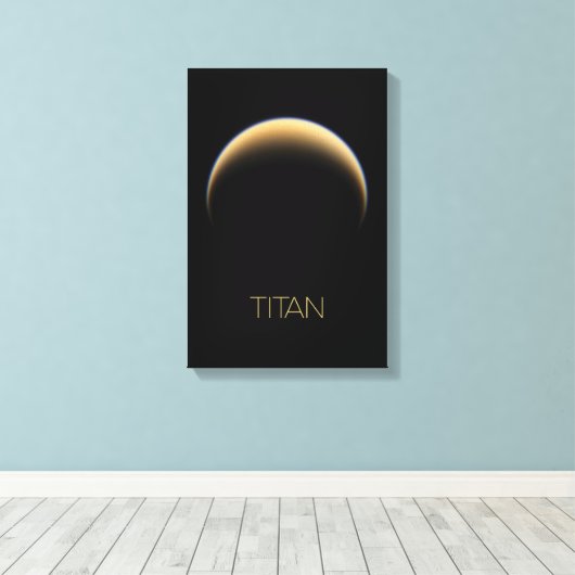 Ruimtevaart, Kosmos, Zonnestelsel, Maan Titan Canvas Afdruk (Insitu (Houten vloer))
