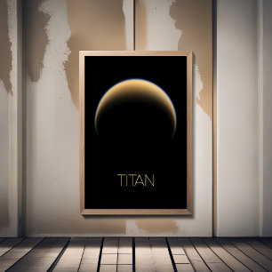 Ruimtevaart, Kosmos, Zonnestelsel, Maan Titan Foto Afdruk