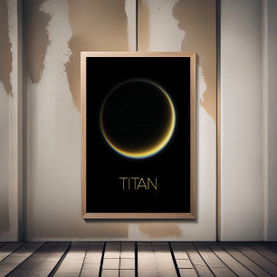 Ruimtevaart, Kosmos, Zonnestelsel, Maan Titan Foto Afdruk