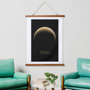Ruimtevaart, Kosmos, Zonnestelsel, Maan Titan Hangend Wandkleed