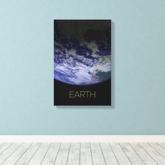 Ruimtevaart, Kosmos, Zonnestelsel, Planeet Aarde Canvas Afdruk (Insitu (Houten vloer))