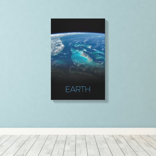 Ruimtevaart, Kosmos, Zonnestelsel, Planeet Aarde Canvas Afdruk (Insitu (Houten vloer))