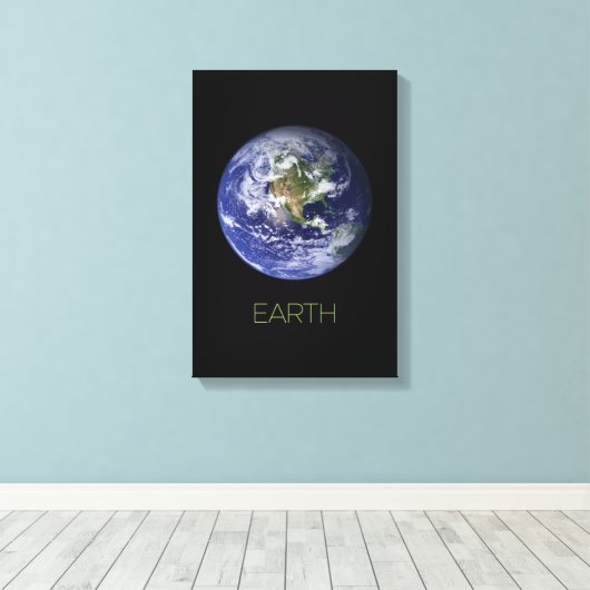 Ruimtevaart, Kosmos, Zonnestelsel, Planeet Aarde Canvas Afdruk (Insitu (Houten vloer))