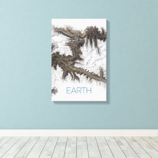 Ruimtevaart, Kosmos, Zonnestelsel, Planeet Aarde Canvas Afdruk (Insitu (Houten vloer))