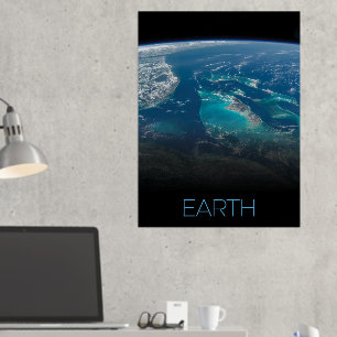 Ruimtevaart, Kosmos, Zonnestelsel, Planeet Aarde Folie Afdrukken