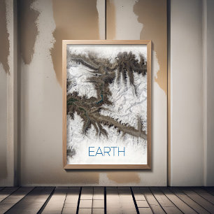 Ruimtevaart, Kosmos, Zonnestelsel, Planeet Aarde Foto Afdruk