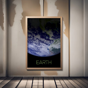 Ruimtevaart, Kosmos, Zonnestelsel, Planeet Aarde Foto Afdruk