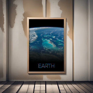 Ruimtevaart, Kosmos, Zonnestelsel, Planeet Aarde Foto Afdruk