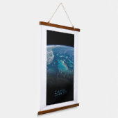 Ruimtevaart, Kosmos, Zonnestelsel, Planeet Aarde Hangend Wandkleed (Gebogen)