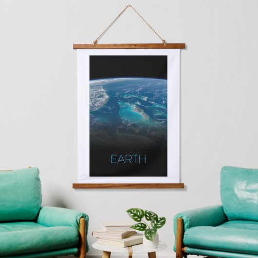 Ruimtevaart, Kosmos, Zonnestelsel, Planeet Aarde Hangend Wandkleed (Woonkamer)