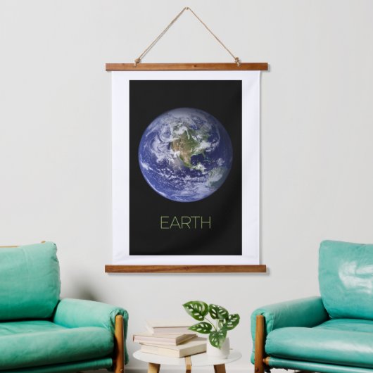 Ruimtevaart, Kosmos, Zonnestelsel, Planeet Aarde Hangend Wandkleed (Woonkamer)