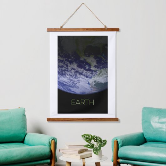 Ruimtevaart, Kosmos, Zonnestelsel, Planeet Aarde Hangend Wandkleed (Woonkamer)