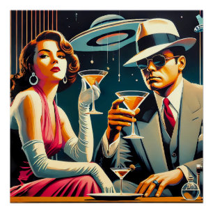 Ruimtevaart Leeftijd Las Vegas Gangster Martini Fe Perfect Poster