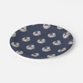 Ruimtevaart Man raketschip Moon Papieren Bordje (Gekanteld)