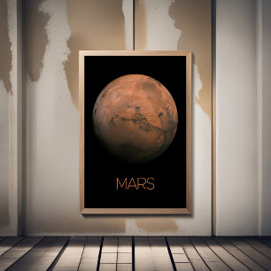 Ruimtevaart, Melkweg, Zonnestelsel, Planeet Mars Foto Afdruk