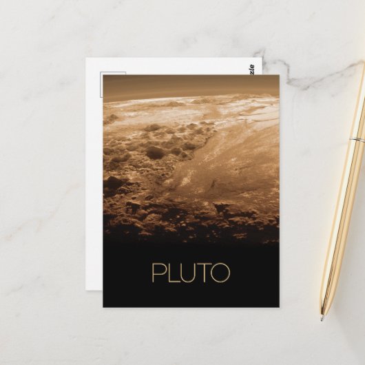 Ruimtevaart, Melkweg, Zonnestelsel, Planeet Pluto Briefkaart (Voorkant / Achterkant in situ)