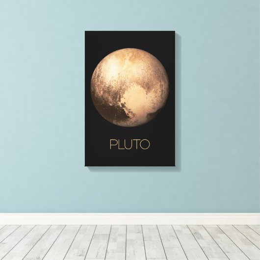 Ruimtevaart, Melkweg, Zonnestelsel, Planeet Pluto Canvas Afdruk (Insitu (Houten vloer))