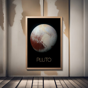 Ruimtevaart, Melkweg, Zonnestelsel, Planeet Pluto Foto Afdruk