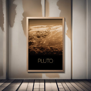 Ruimtevaart, Melkweg, Zonnestelsel, Planeet Pluto Foto Afdruk