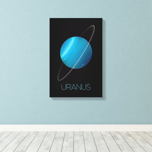 Ruimtevaart, Melkweg, Zonnestelsel, Planeet Uranus Canvas Afdruk (Insitu (Houten vloer))