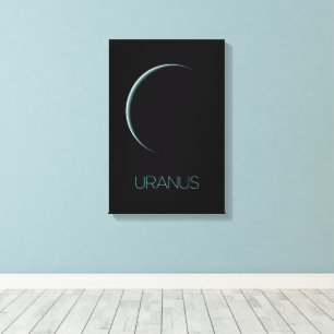 Ruimtevaart, Melkweg, Zonnestelsel, Planeet Uranus Canvas Afdruk
