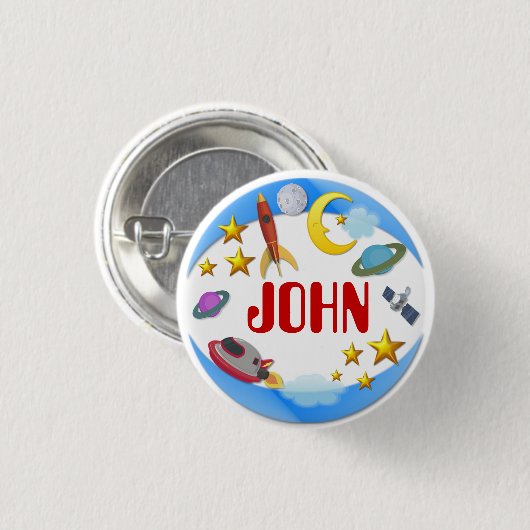 Ruimtevaart ~ Naam Button (Voorkant /achterkant)