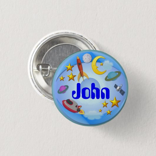 Ruimtevaart ~ Naam Button # 2 (Voorkant /achterkant)