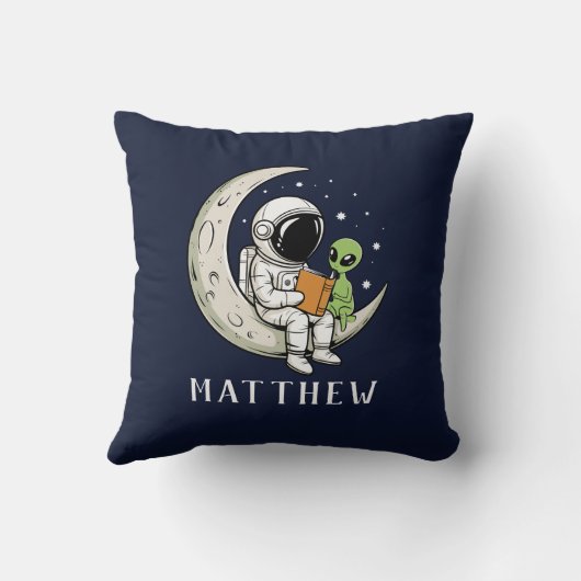 Ruimtevaart Navy Blue Kind Room Kussen (Achterkant)