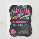 Ruimtevaart op zaterdag Uitnodiging buitenruimte (Voorkant)