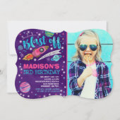 Ruimtevaart op zaterdag Uitnodiging buitenruimte (Voorkant)