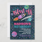 Ruimtevaart op zaterdag Uitnodiging buitenruimte (Voorkant)