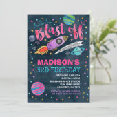 Ruimtevaart op zaterdag Uitnodiging buitenruimte (Staand voorkant)