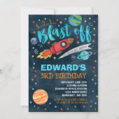 Ruimtevaart op zaterdag Uitnodiging buitenruimte (Voorkant)