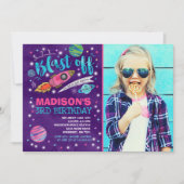 Ruimtevaart op zaterdag Uitnodiging buitenruimte (Voorkant)