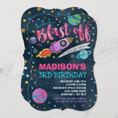 Ruimtevaart op zaterdag Uitnodiging buitenruimte (Voorkant / Achterkant)